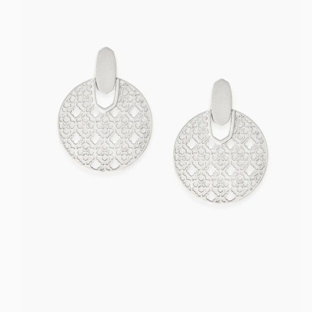 Kendra Scott Didi Silver Statement Earrings in Silver Filigree